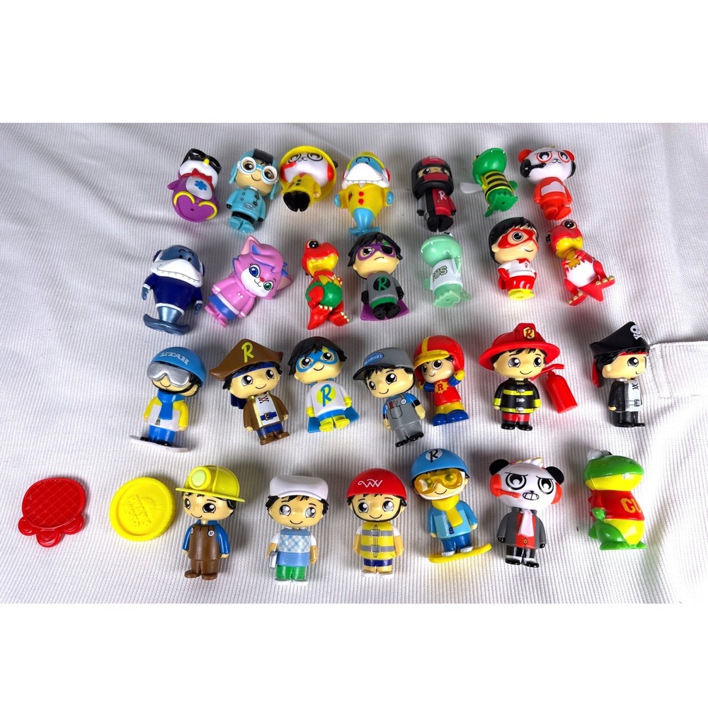 Ryan's World Mystery Figure Lot 25pc Combo Panda Red Titan Gus Gator Toy Figures
